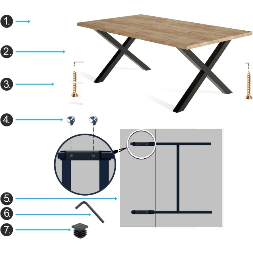 Stół loftowy ATLANTA blat laminowany - LOFT - obrazek 10