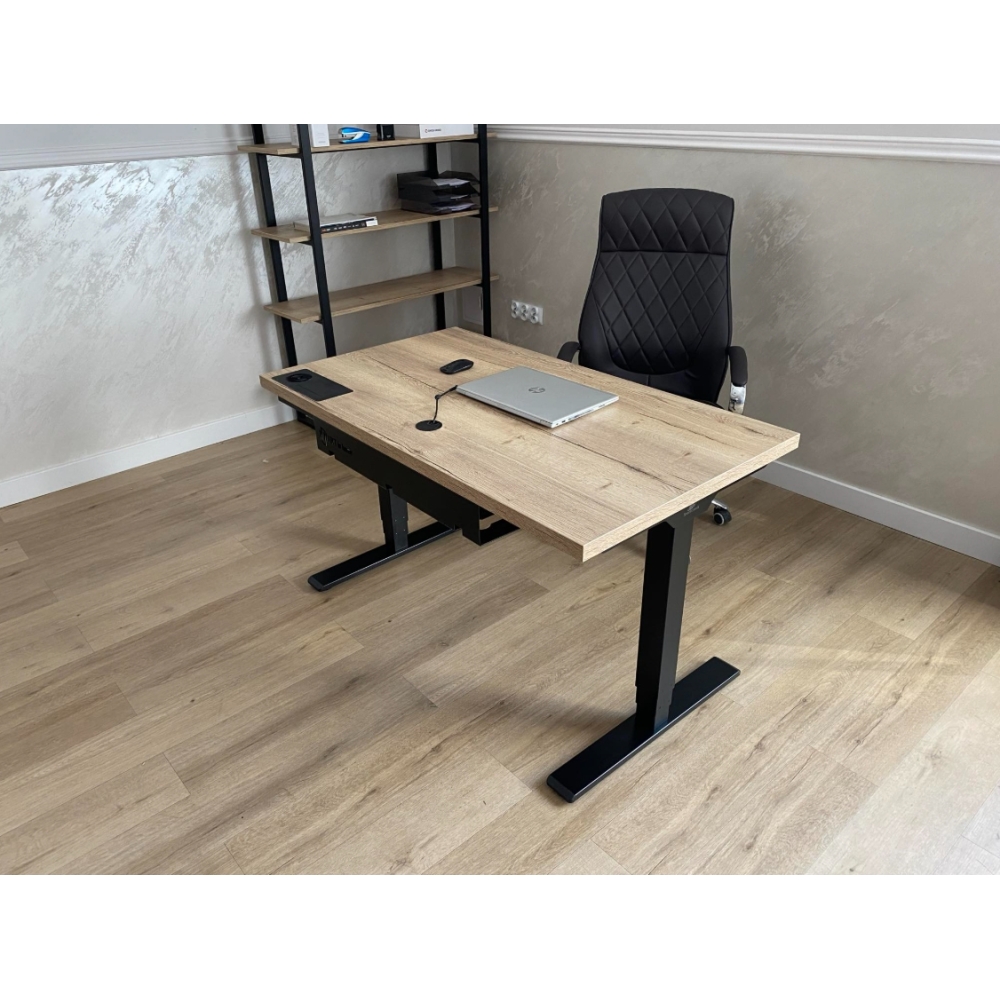 Biurko WERONA z regulacją wysokości i blatem z laminatu - LOFT - obrazek 4