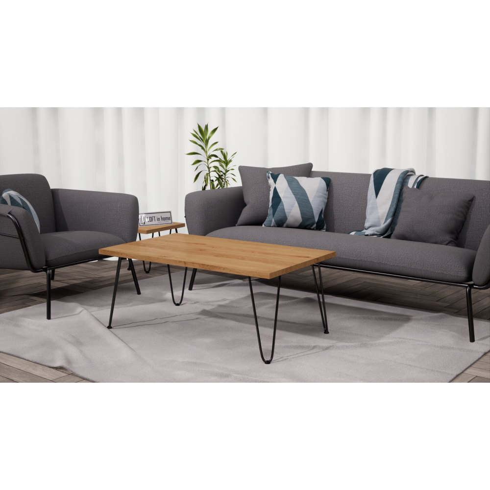 Stolik Kawowy Modena - Lity Dąb - LOFT - obrazek 2