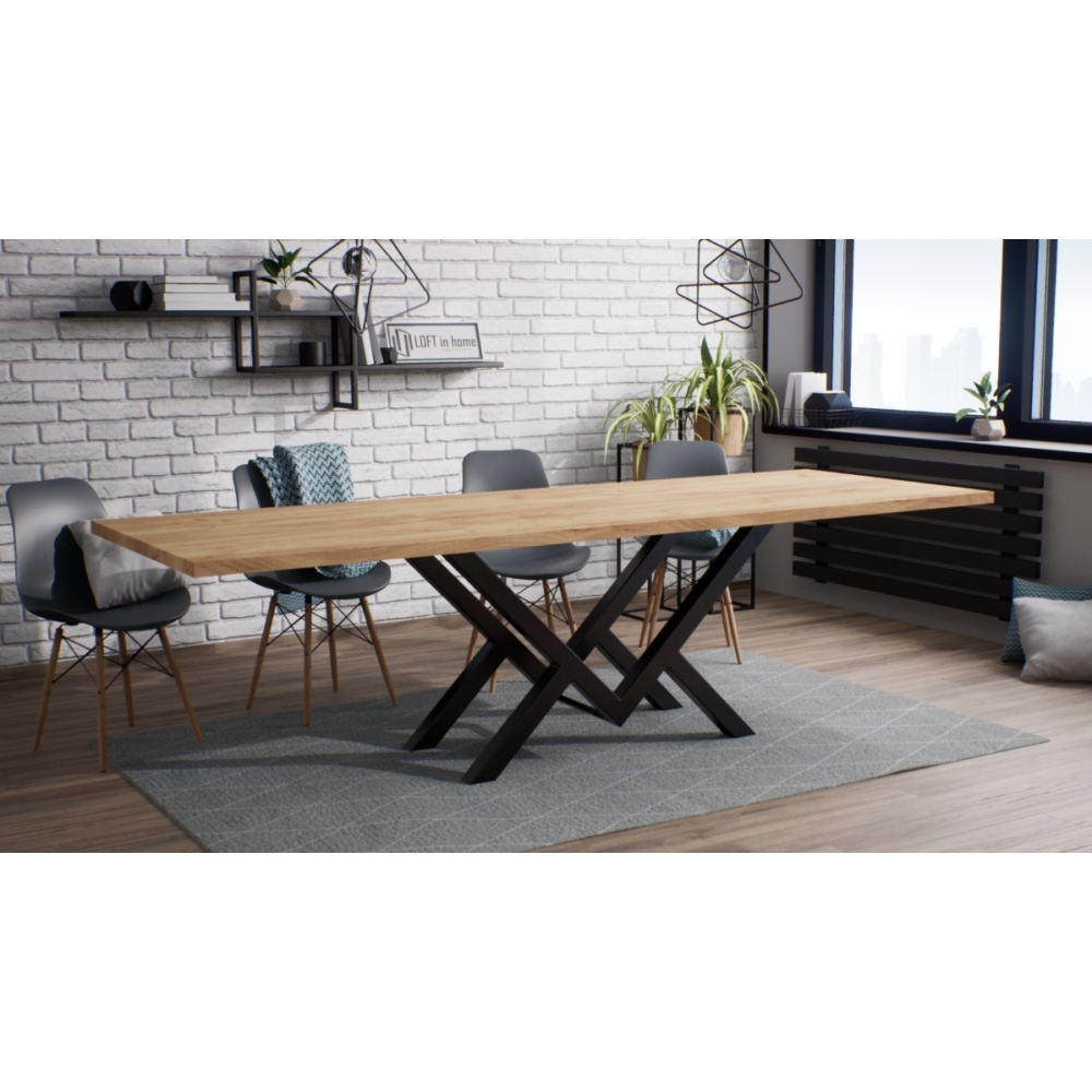 Stół dębowy OSAKA lite drewno - LOFT - obrazek 3