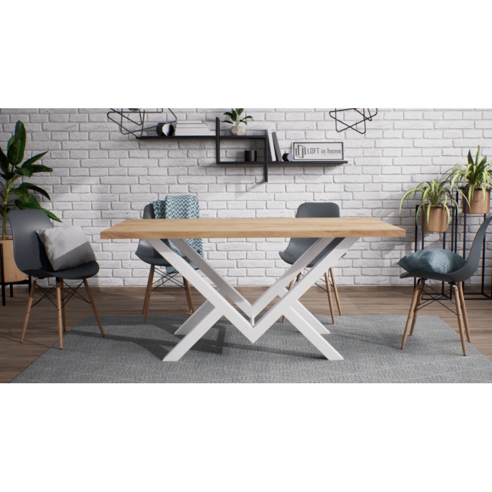 Stół dębowy OSAKA lite drewno - LOFT - obrazek 5