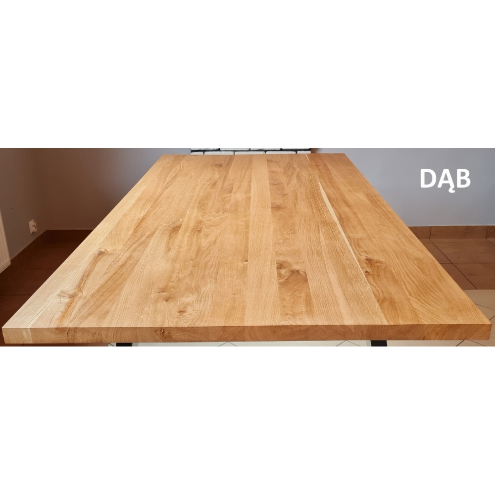 Stół BERLIN blat drewniany lity Dąb - LOFT - obrazek 11
