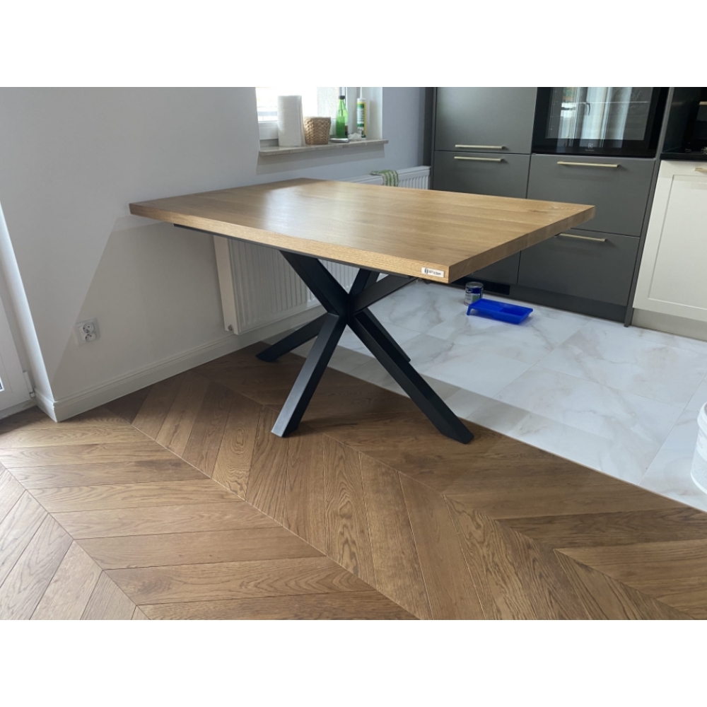 Stół loftowy SYDNEY blat drewniany dębowy - LOFT - obrazek 8