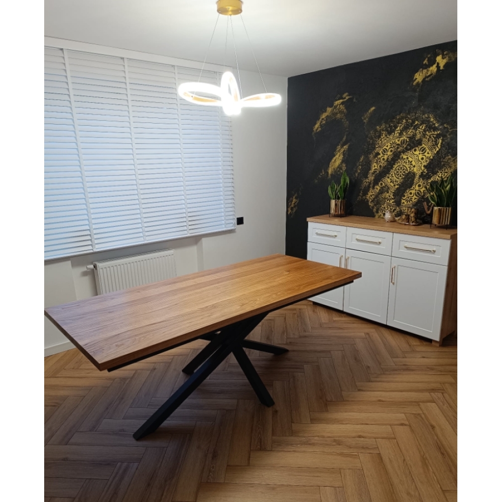 Stół loftowy SYDNEY blat drewniany dębowy - LOFT - obrazek 11