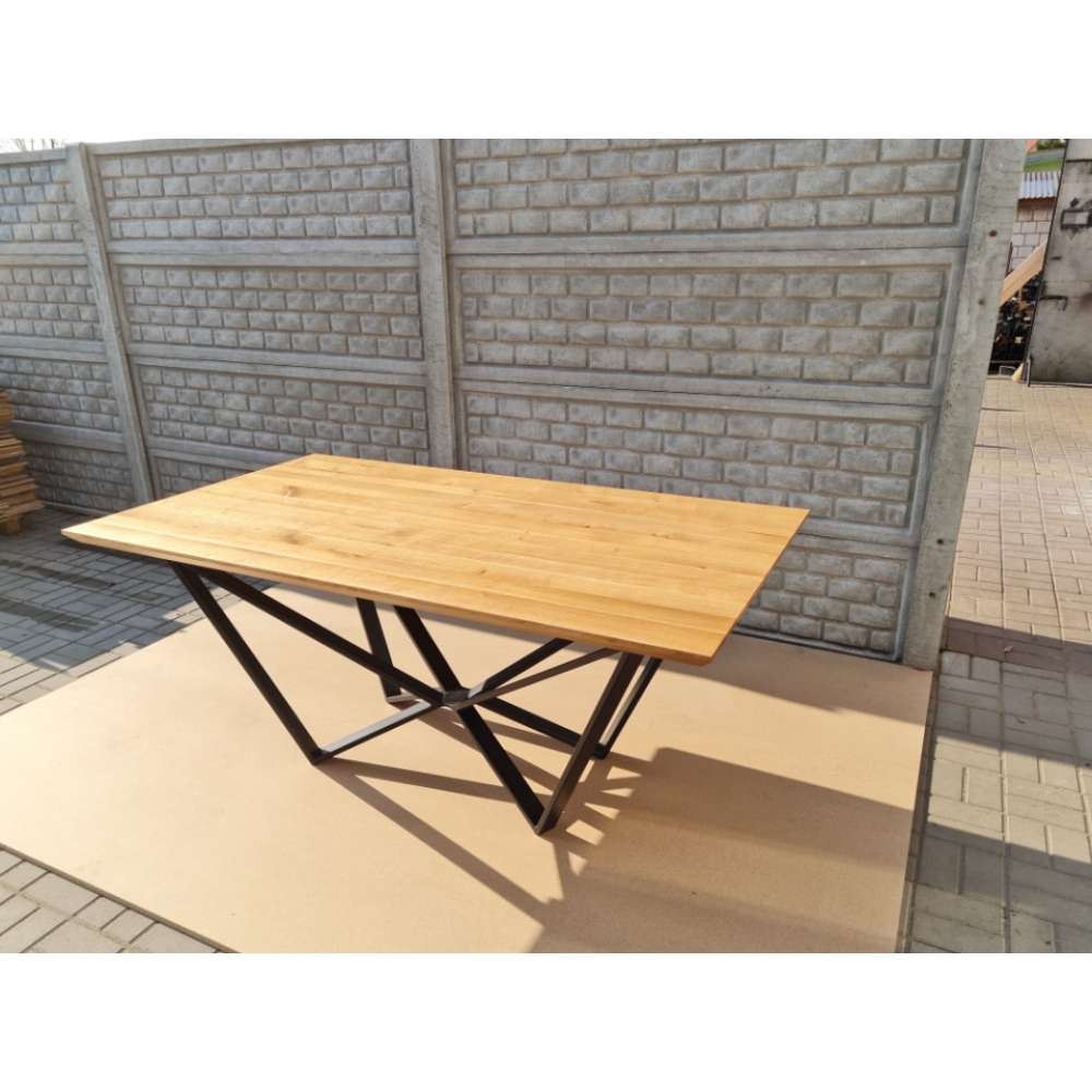 Stół loftowy SYDNEY blat drewniany dębowy - LOFT - obrazek 15