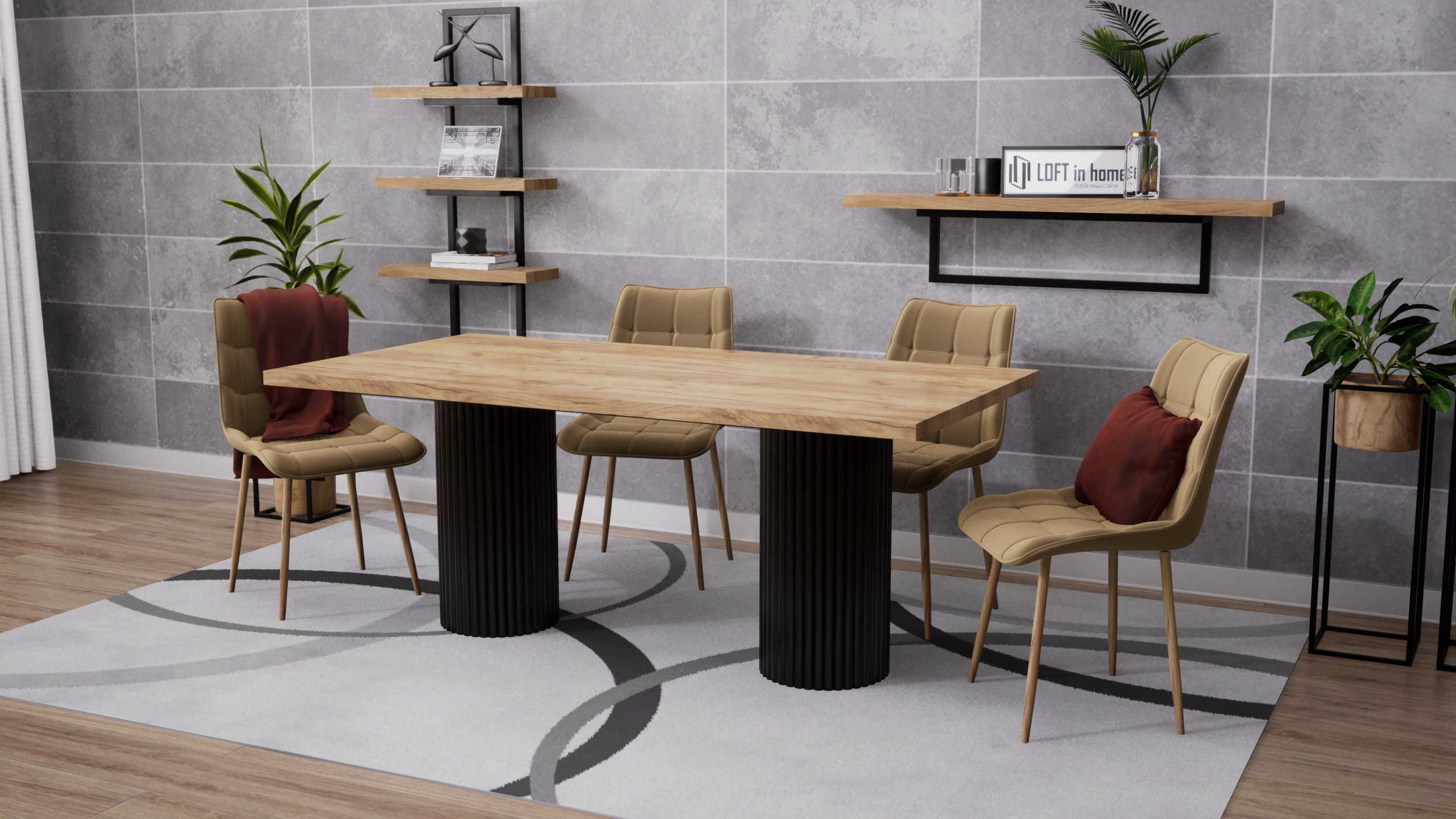 Stół rozkładany ANKARA z blatem laminowanym LOFT - obrazek 13