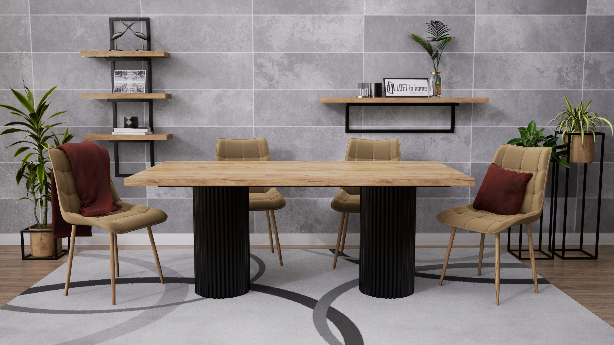 Stół rozkładany ANKARA z blatem laminowanym LOFT - obrazek 14